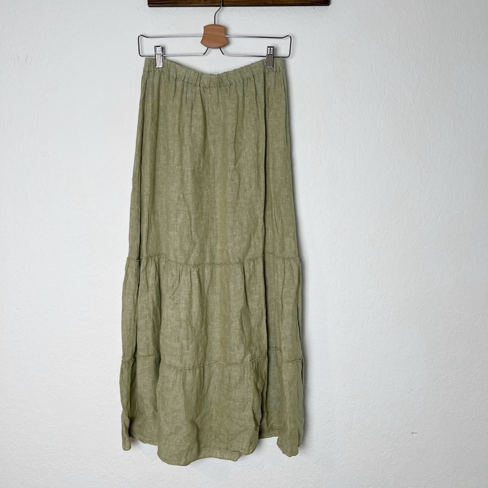 FLAX Long Linen Prairie Skirt